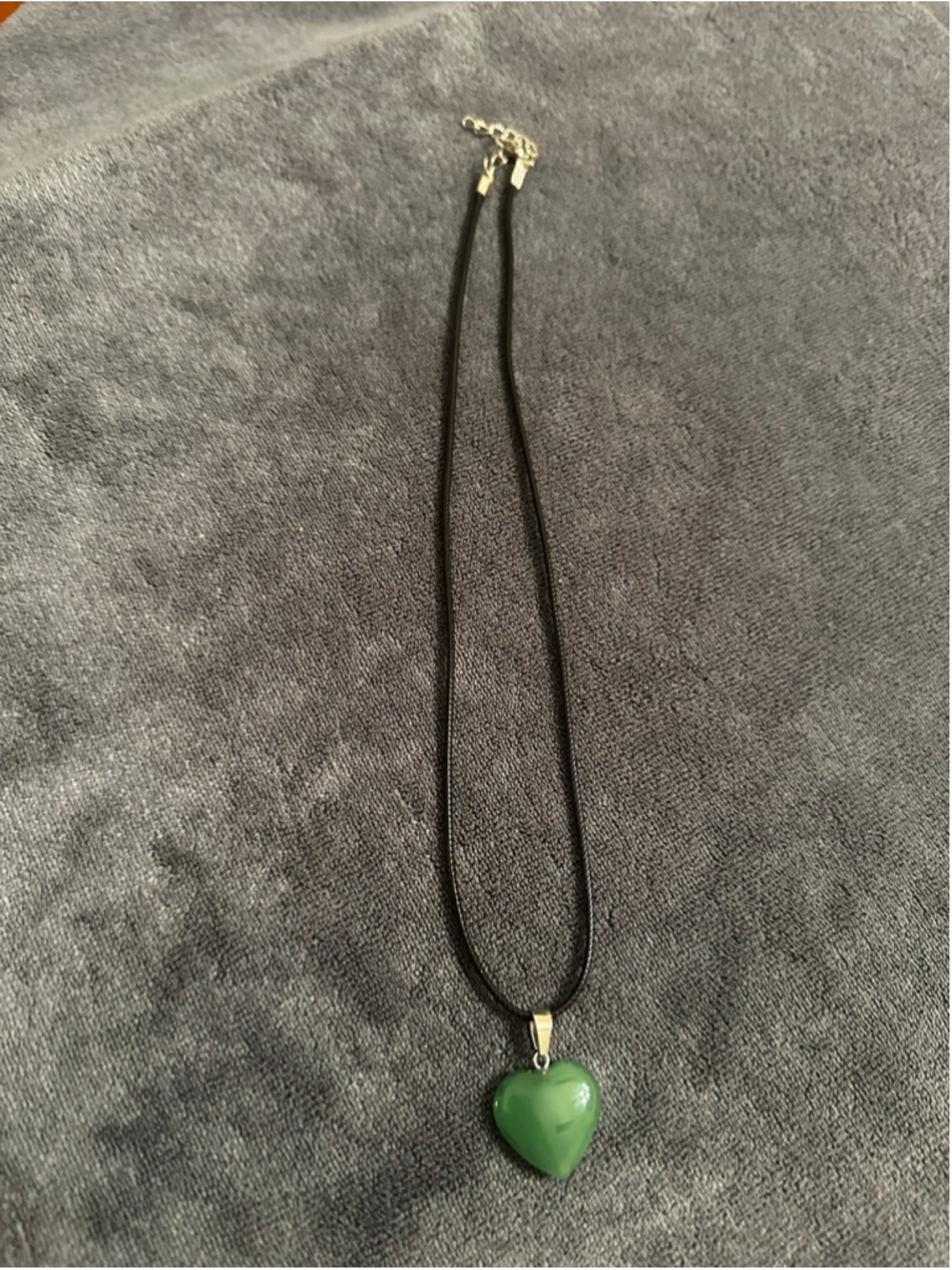 Unbranded Green & Silver Heart Pendant Necklace
